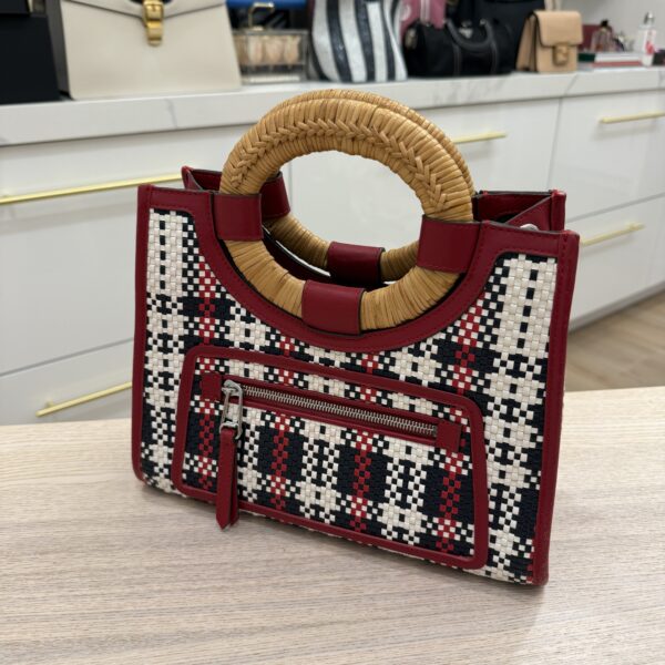 Fendi Red Runaway Tartan Plaid Satchel Multiple colors