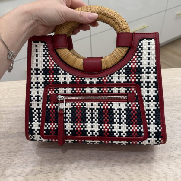 Fendi Red Runaway Tartan Plaid Satchel Multiple colors
