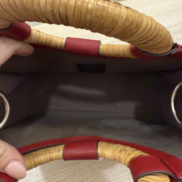 Fendi Red Runaway Tartan Plaid Satchel Multiple colors