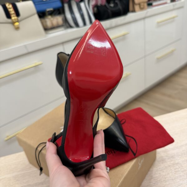 Christian Louboutin Shiny Nappa Sharpeta 100 Pumps 38 Black