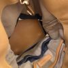 Burberry Canvas Mega Check Medium Ashby Hobo Saddle Brown