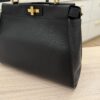 Fendi Vitello Morgan Shiny Nappa Medium Peekaboo Iconic Satchel Black and Gold