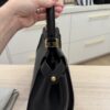 Fendi Vitello Morgan Shiny Nappa Medium Peekaboo Iconic Satchel Black and Gold