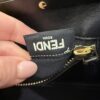 Fendi Vitello Morgan Shiny Nappa Medium Peekaboo Iconic Satchel Black and Gold