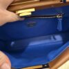 Fendi Vitello Morgan Shiny Nappa Medium Peekaboo Iconic Satchel Cuoio Bluette