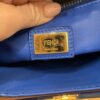 Fendi Vitello Morgan Shiny Nappa Medium Peekaboo Iconic Satchel Cuoio Bluette