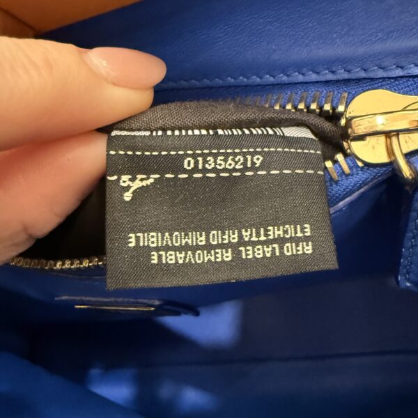 Fendi Vitello Morgan Shiny Nappa Medium Peekaboo Iconic Satchel Cuoio Bluette