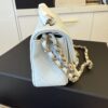 Chanel Lambskin Quilted Mini Rectangular Flap Light Blue GHW