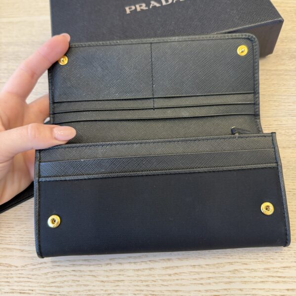 Prada Black Nylon Long Wallet