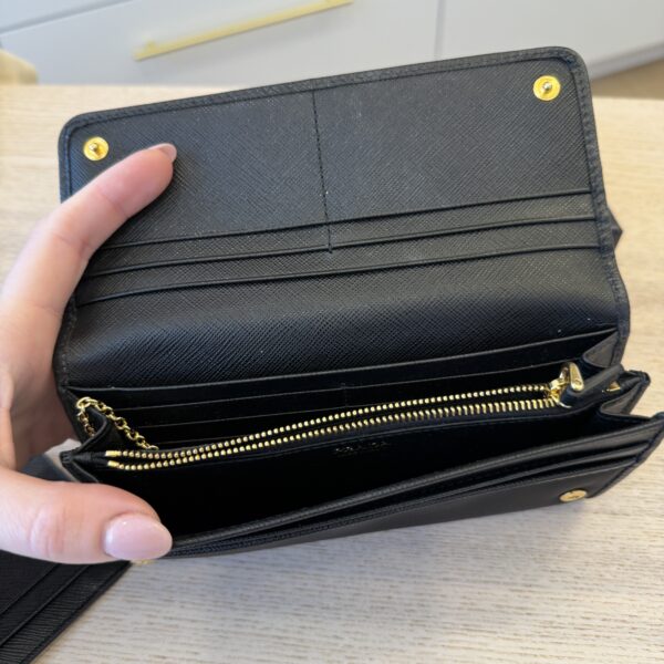 Prada Black Nylon Long Wallet