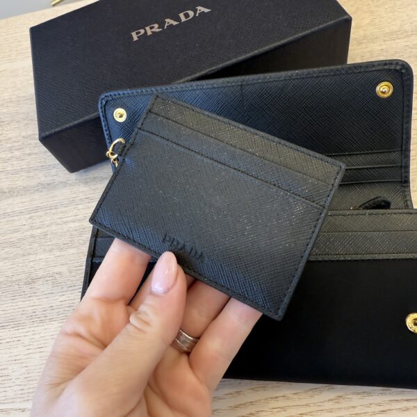 Prada Black Nylon Long Wallet