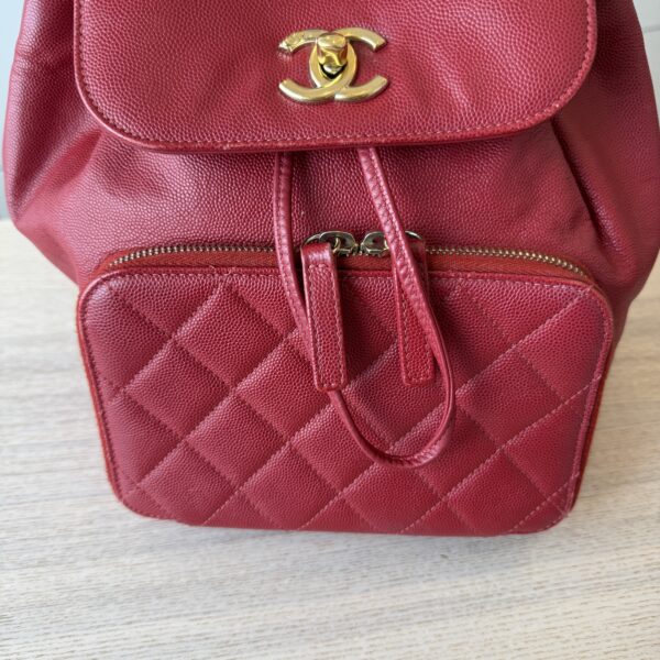 Chanel Caviar Quilted Business Affinity Backpack Red