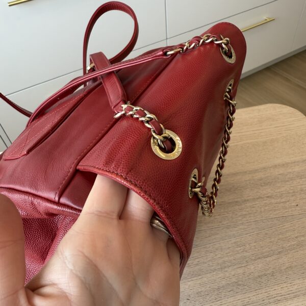 Chanel Caviar Quilted Business Affinity Backpack Red