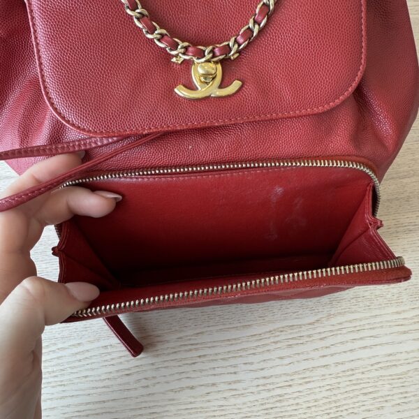 Chanel Caviar Quilted Business Affinity Backpack Red