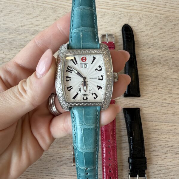 Michele Silver Urban Diamond Watch with Bands