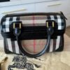 Burberry House Check Bridle Calfskin Medium Alchester Bowling Bag Black