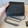 Chanel Caviar Timeless CC Wallet On Chain WOC SHW Black