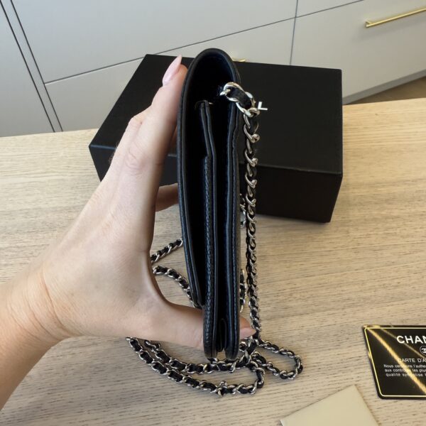 Chanel Caviar Timeless CC Wallet On Chain WOC SHW Black