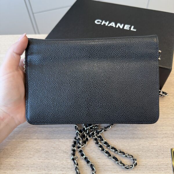 Chanel Caviar Timeless CC Wallet On Chain WOC SHW Black