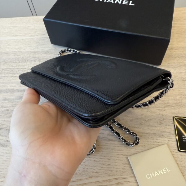 Chanel Caviar Timeless CC Wallet On Chain WOC SHW Black