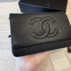 Chanel Caviar Timeless CC Wallet On Chain WOC SHW Black