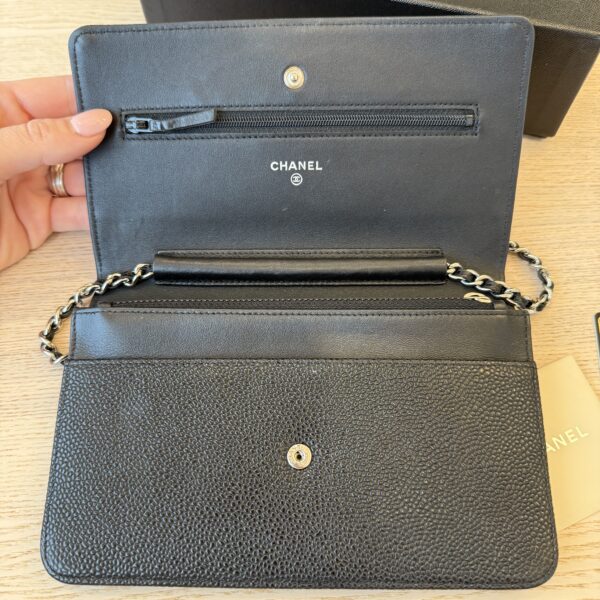 Chanel Caviar Timeless CC Wallet On Chain WOC SHW Black