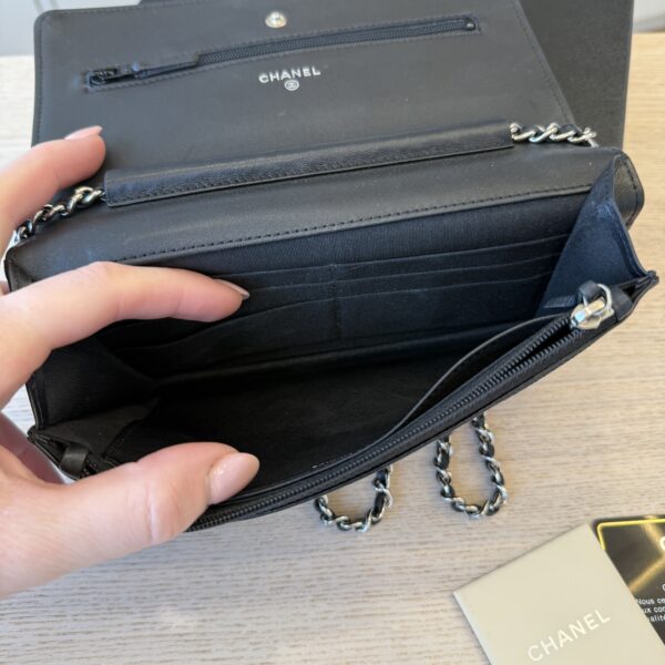 Chanel Caviar Timeless CC Wallet On Chain WOC SHW Black