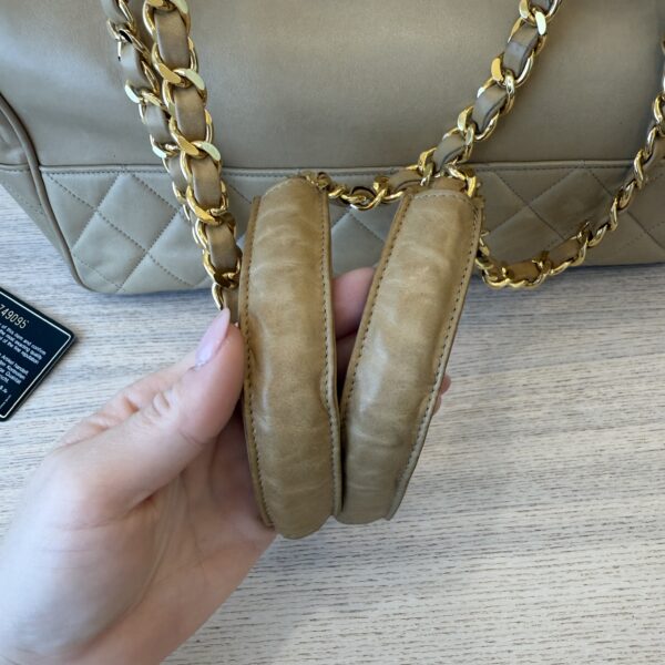 Chanel Matelasse Chain Shoulder Bag LambSkin Beige Gold CC