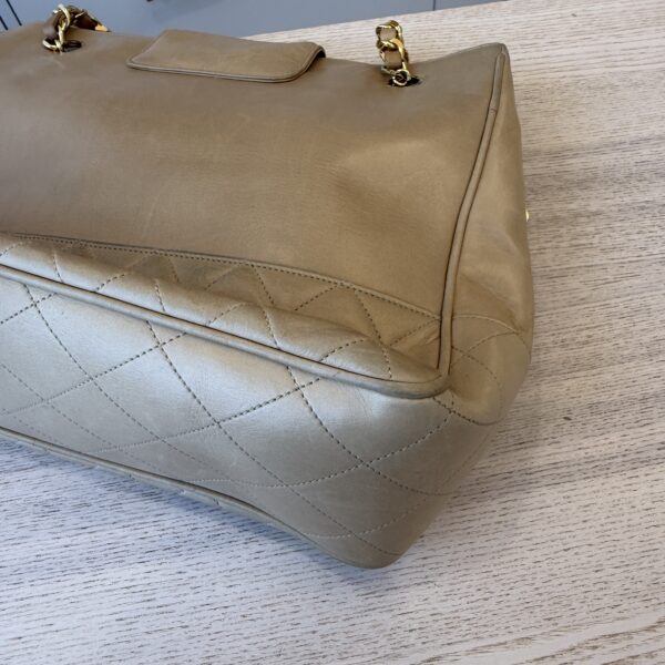Chanel Matelasse Chain Shoulder Bag LambSkin Beige Gold CC