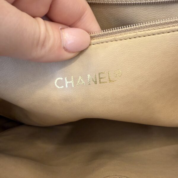 Chanel Matelasse Chain Shoulder Bag LambSkin Beige Gold CC