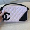 Chanel Calfskin Quilted Cambon Pochette Pink Black