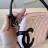 Chanel Calfskin Quilted Cambon Pochette Pink Black