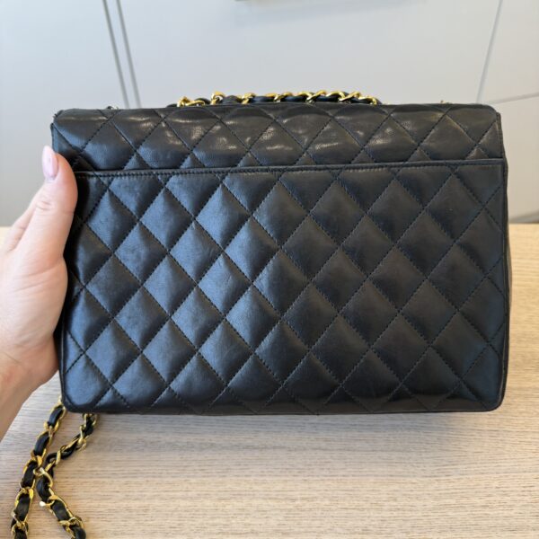 Chanel Matelasse Double Chain Shoulder Bag Lambskin Leather Black