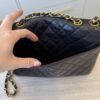 Chanel Matelasse Double Chain Shoulder Bag Lambskin Leather Black