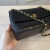 Chanel Matelasse Double Chain Shoulder Bag Lambskin Leather Black