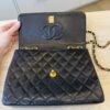 Chanel Matelasse Double Chain Shoulder Bag Lambskin Leather Black