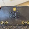 Chanel Matelasse Double Chain Shoulder Bag Lambskin Leather Black