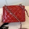 Chanel Red Patent Mini Flap Palladium hardware