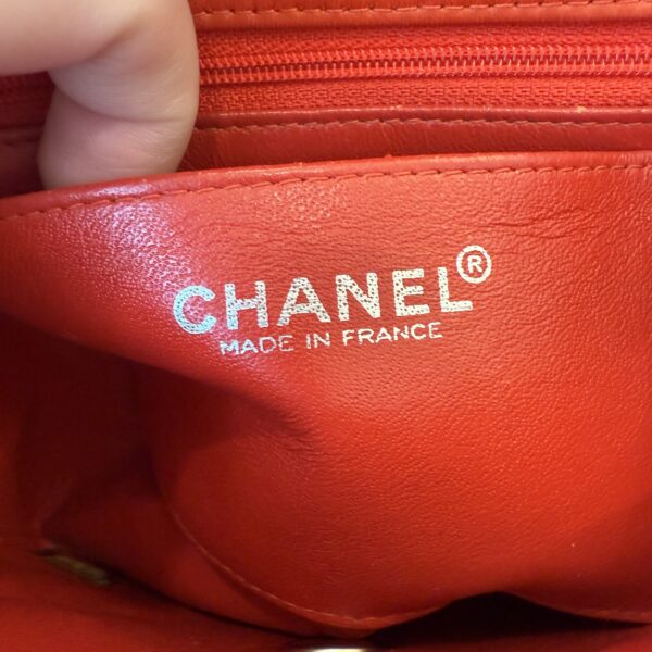 Chanel Red Patent Mini Flap Palladium hardware