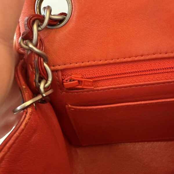 Chanel Red Patent Mini Flap Palladium hardware