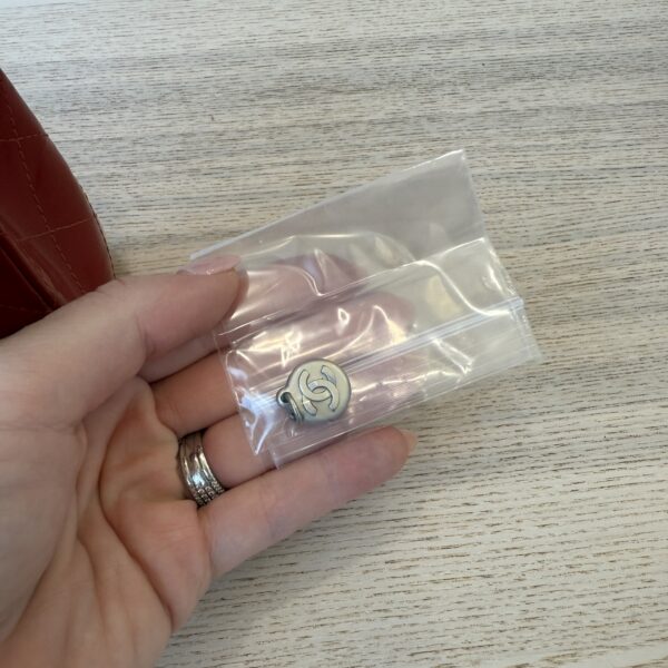 Chanel Red Patent Mini Flap Palladium hardware