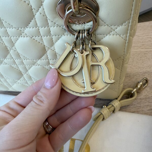 Christian Dior Lambskin Cannage Small Lady Dior Dark Pale Yellow Gold Hardware my ABC Strap