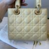 Christian Dior Lambskin Cannage Small Lady Dior Dark Pale Yellow Gold Hardware my ABC Strap