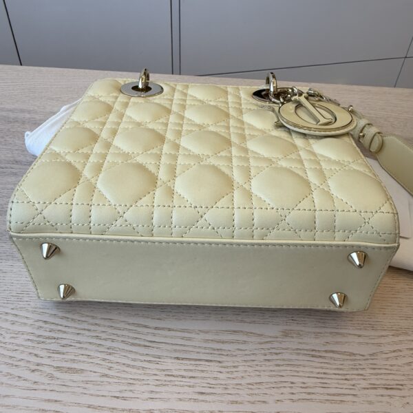 Christian Dior Lambskin Cannage Small Lady Dior Dark Pale Yellow Gold Hardware my ABC Strap