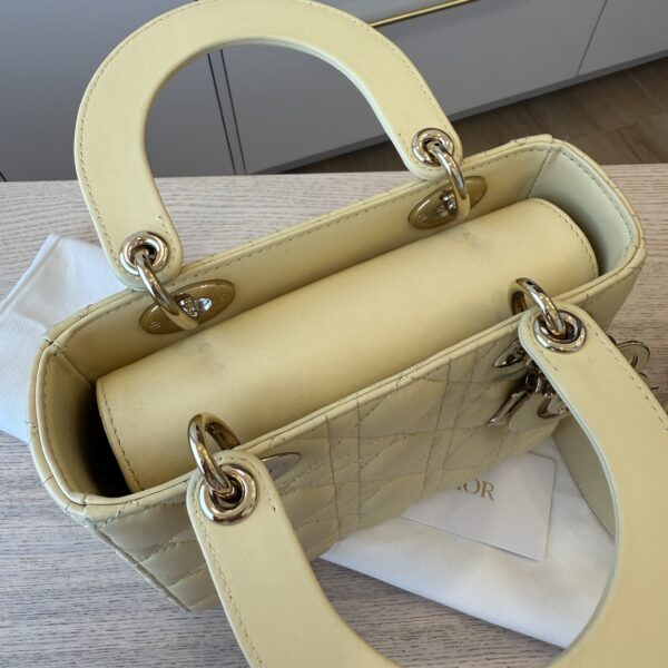 Christian Dior Lambskin Cannage Small Lady Dior Dark Pale Yellow Gold Hardware my ABC Strap