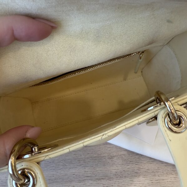Christian Dior Lambskin Cannage Small Lady Dior Dark Pale Yellow Gold Hardware my ABC Strap