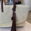 Saint Laurent (YSL) Shopper Tote Woven Raffia East West