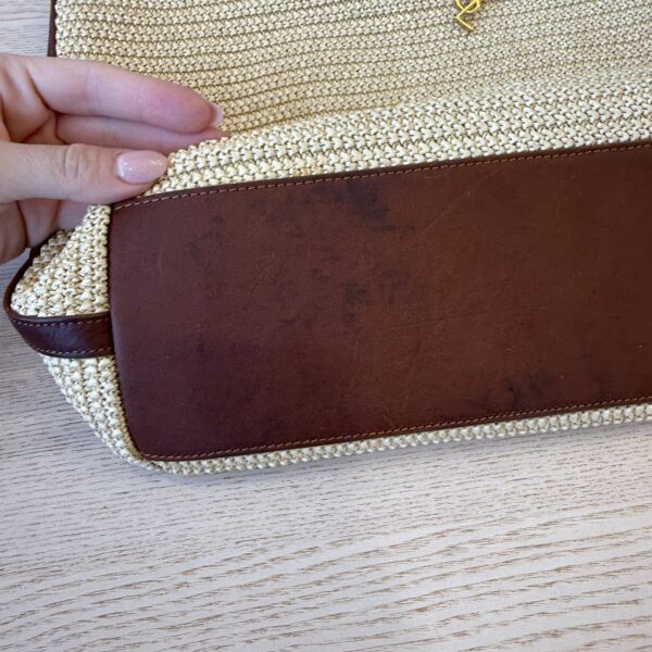 Saint Laurent (YSL) Shopper Tote Woven Raffia East West