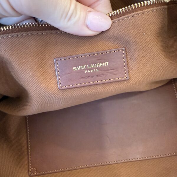 Saint Laurent (YSL) Shopper Tote Woven Raffia East West