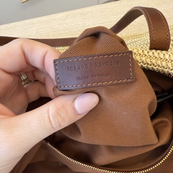 Saint Laurent (YSL) Shopper Tote Woven Raffia East West